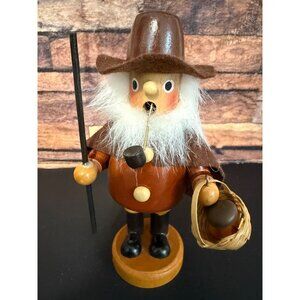 Rauchermannchen 8989 5.5” Smoking Man Germany Mushroom Gatherer Incense Vintage